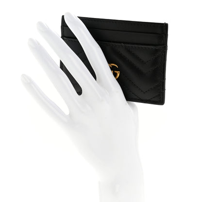 Gucci Calfskin Matelasse GG Marmont Card Holder Black 2 of 10