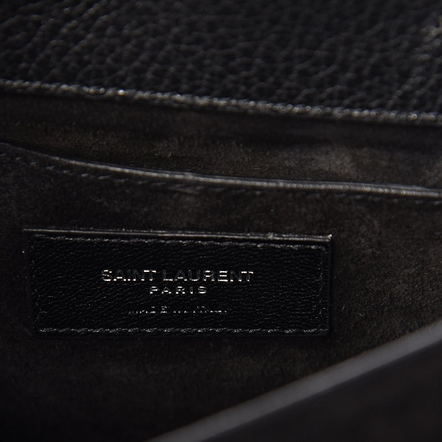 Grained Calfskin Medium Monogram Sunset Satchel Black