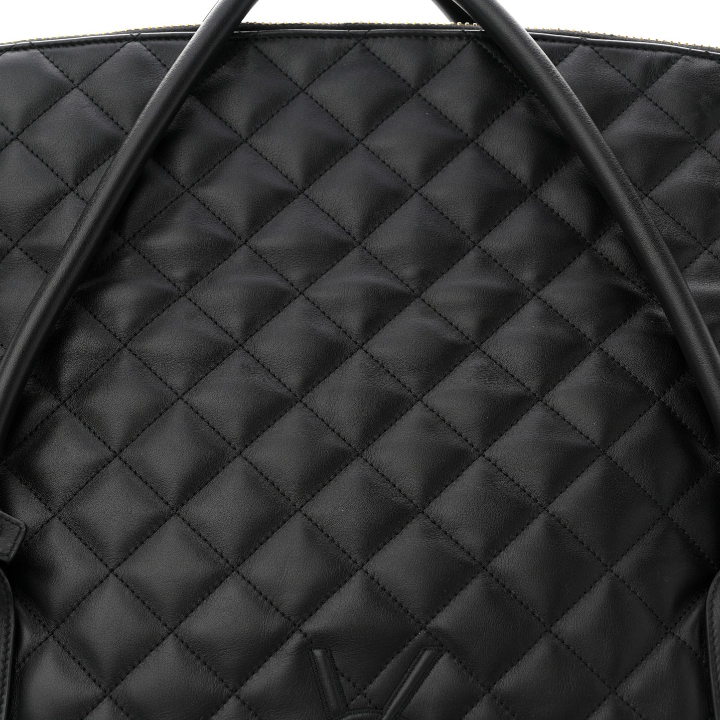 Calfskin Quilted ES Giant Travel Bag Black