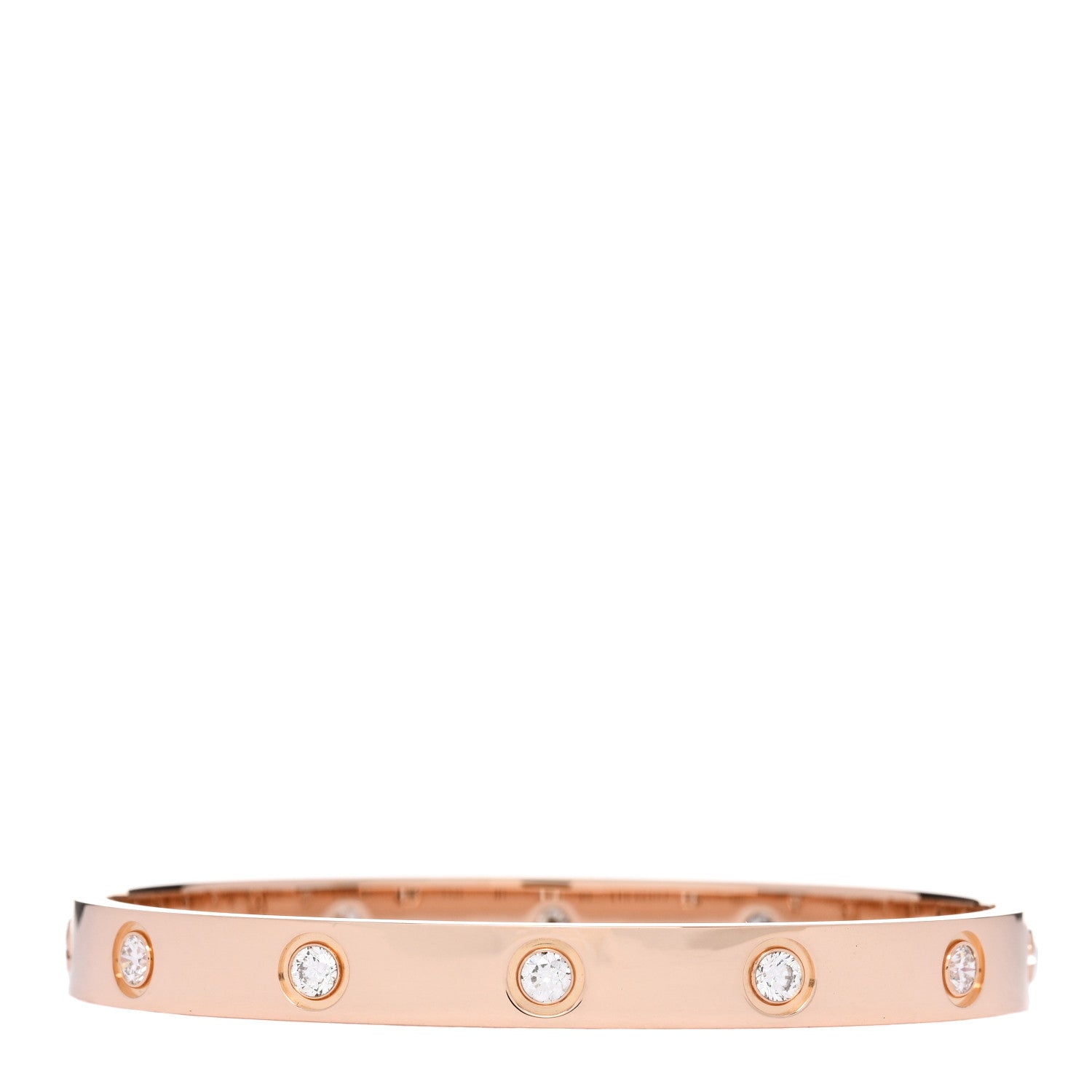 Cartier 18K Pink Gold 10 Diamond LOVE Bracelet 16 2 of 6