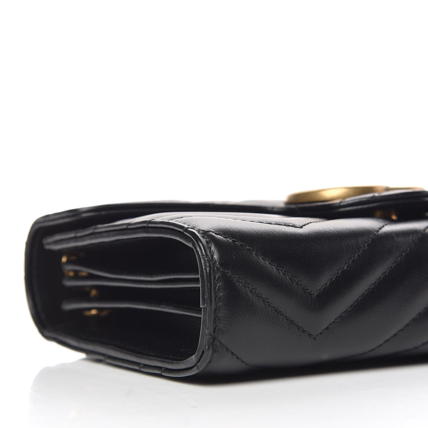 Calfskin Matelasse GG Marmont Chain Wallet Black