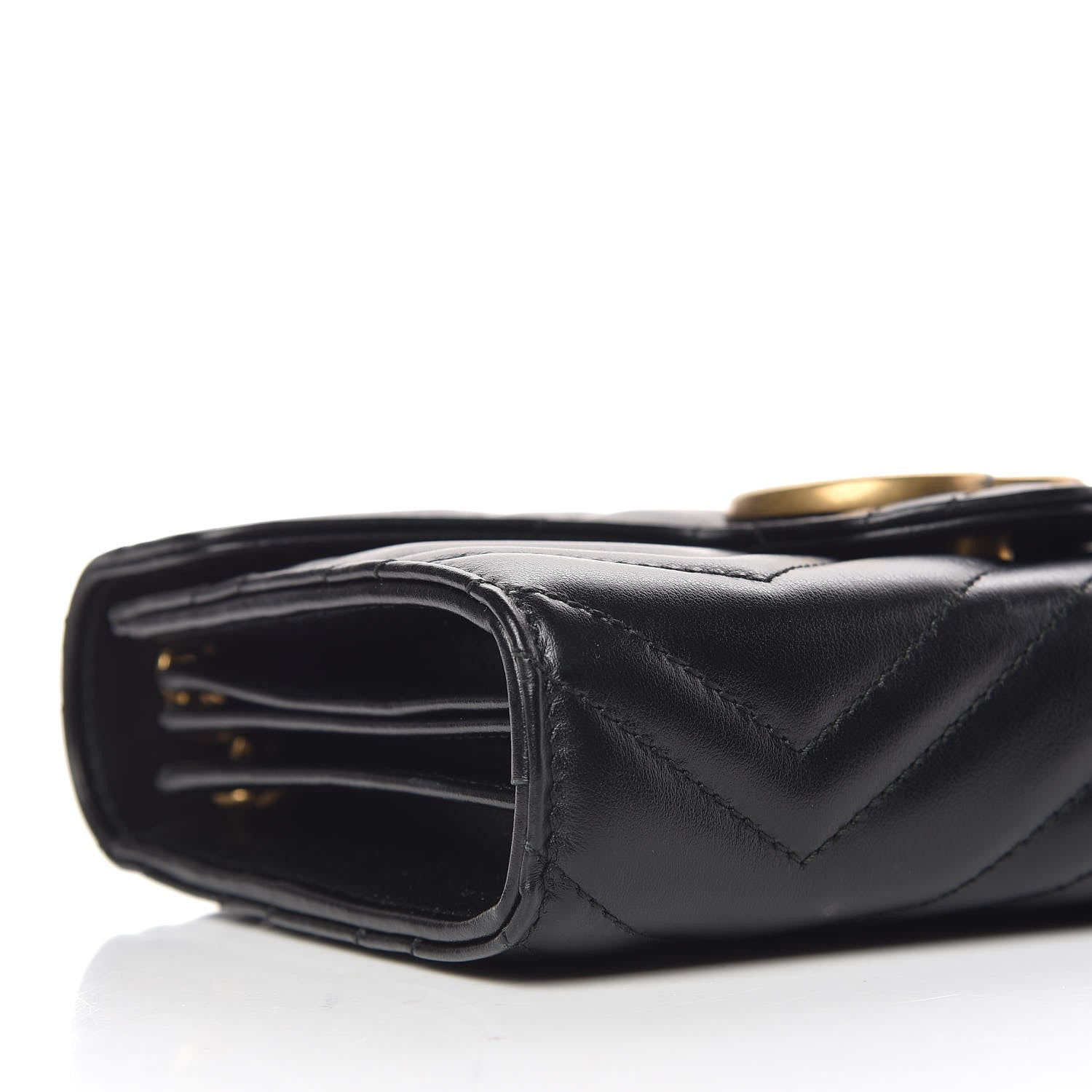 Gucci Calfskin Matelasse GG Marmont Chain Wallet Black 8 of 10