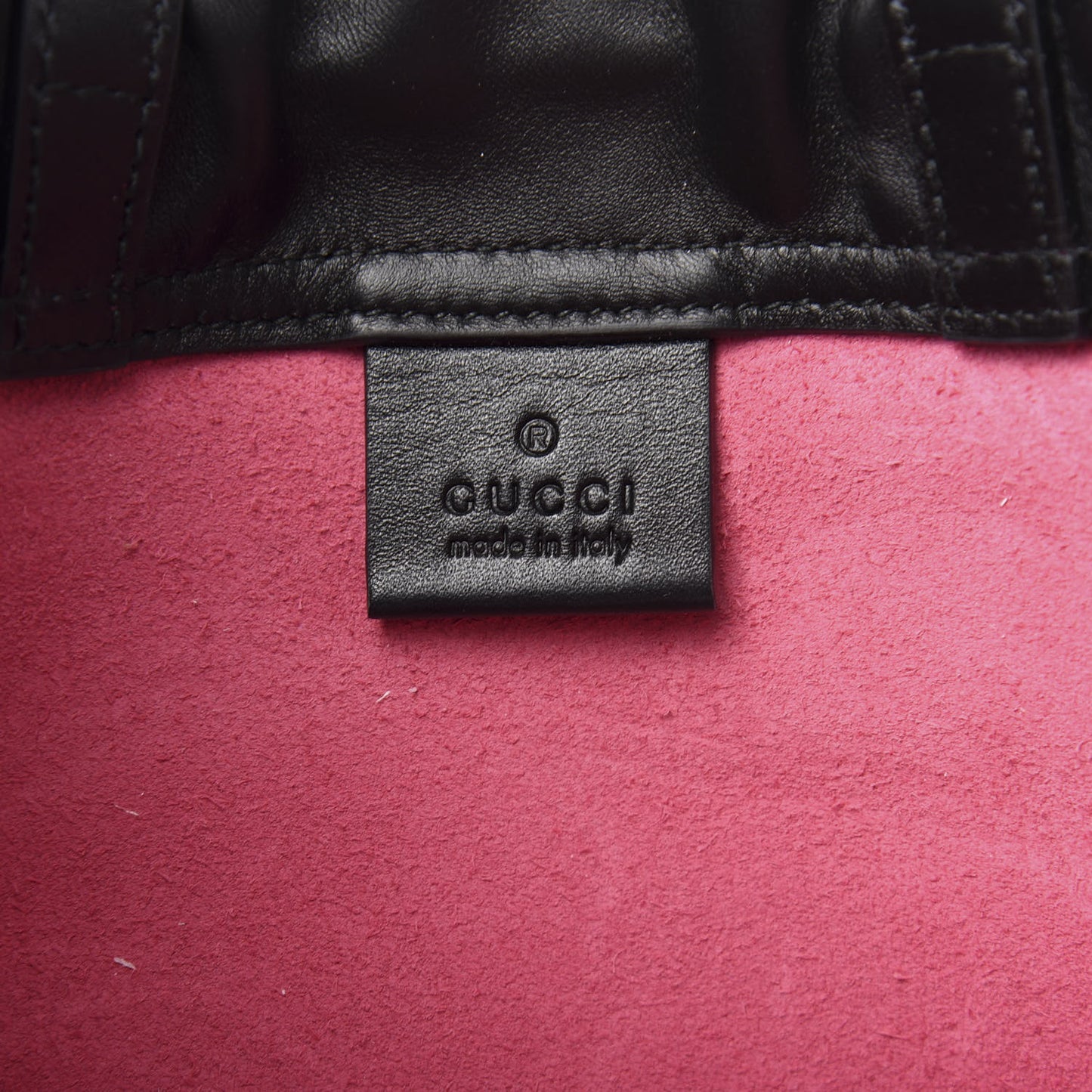 Grained Calfskin Logo Drawstring Backpack Box Pink Green Black