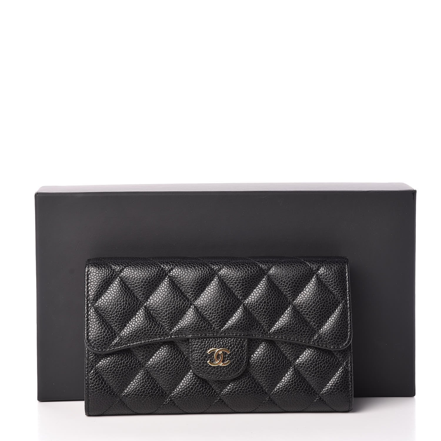 Chanel Caviar Quilted Long Flap Wallet Black 10 of 10