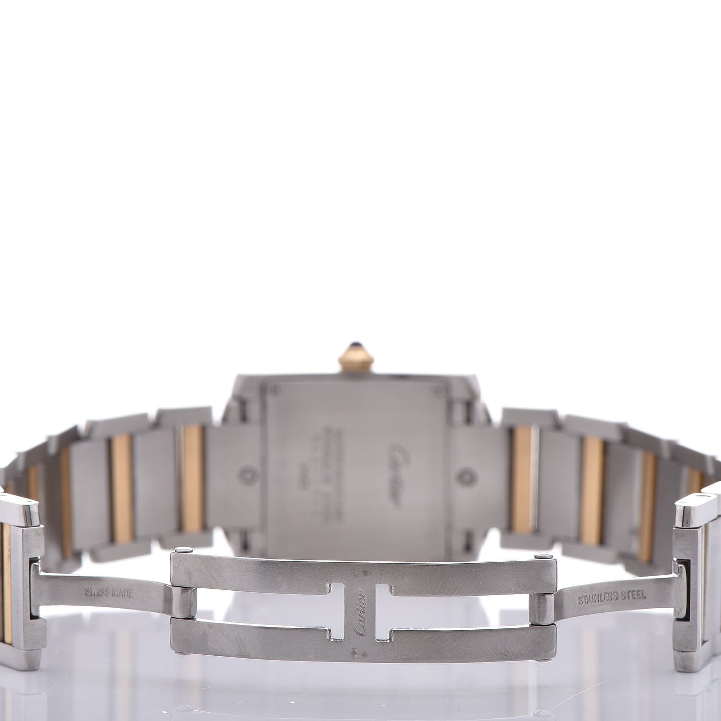 Stainless Steel 18K Yellow Gold 25mm Tank Francaise Quartz Watch