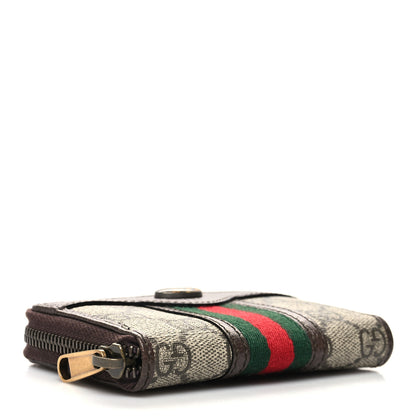 Gucci GG Supreme Web Ophidia Zip Around Card Case Brown 4 of 8