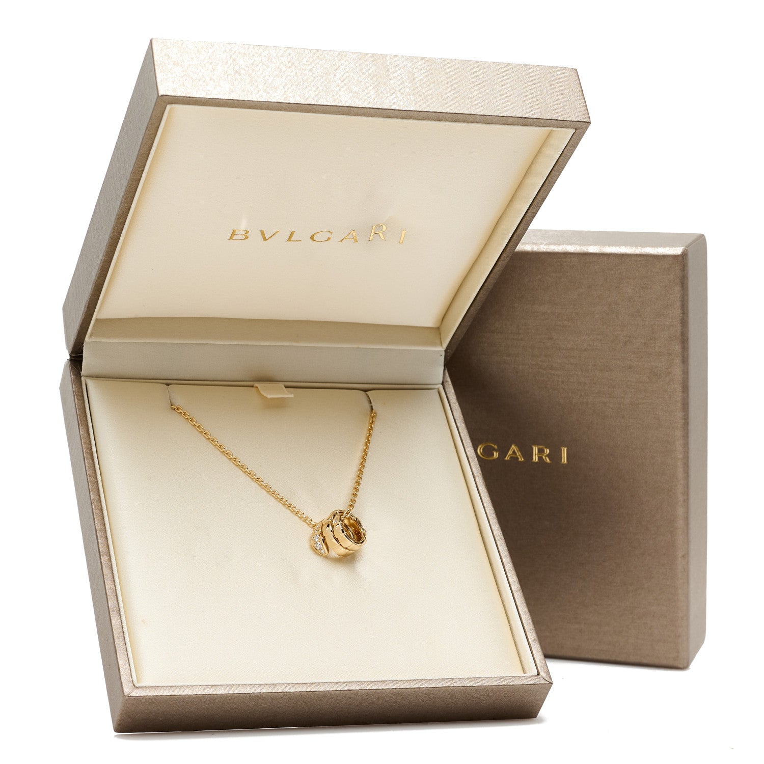 Bulgari 18K Yellow Gold Diamond Serpenti Viper Demi Pave Pendant Necklace 7 of 7