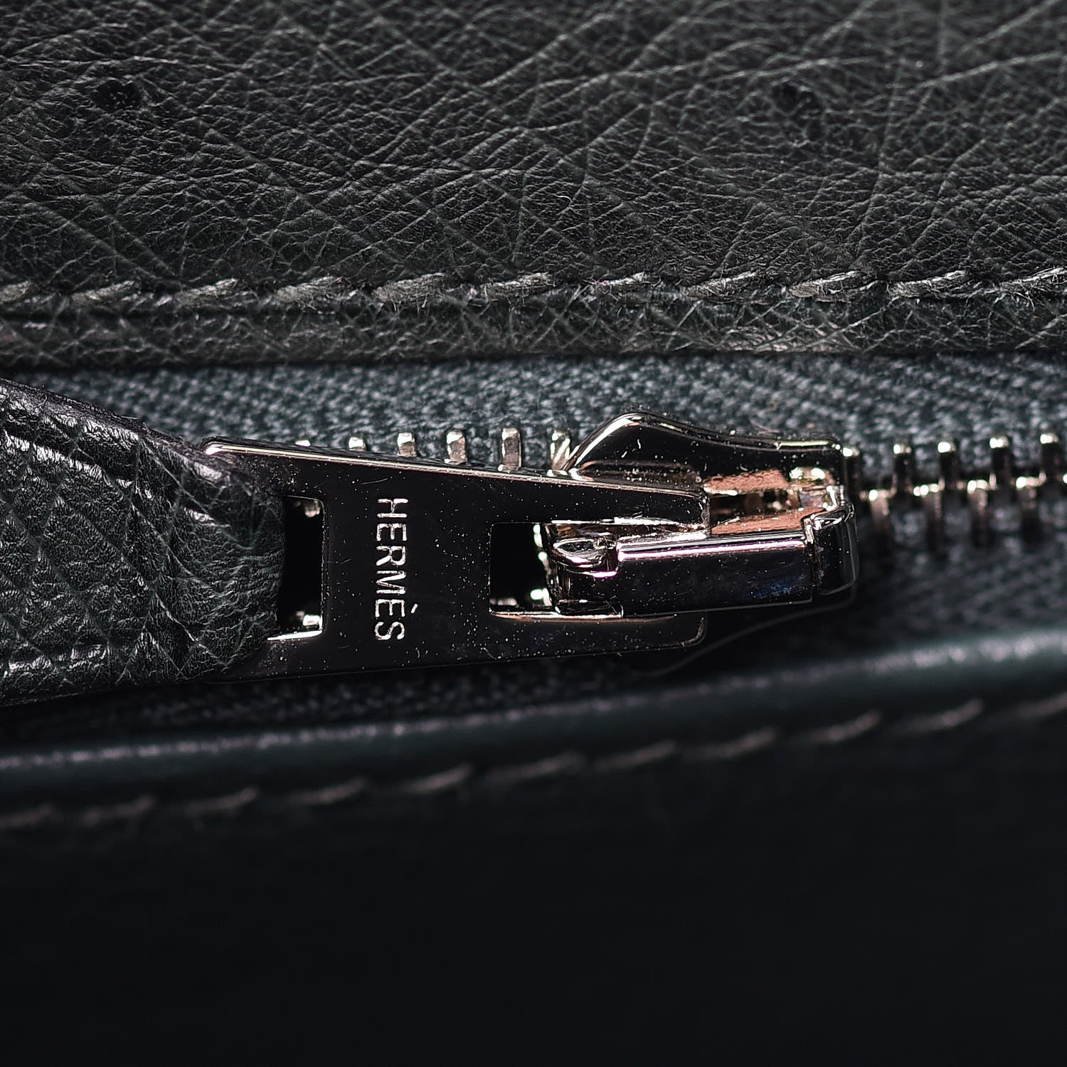 Hermes Ostrich Kelly Sellier 28 Vert Titien 16 of 33