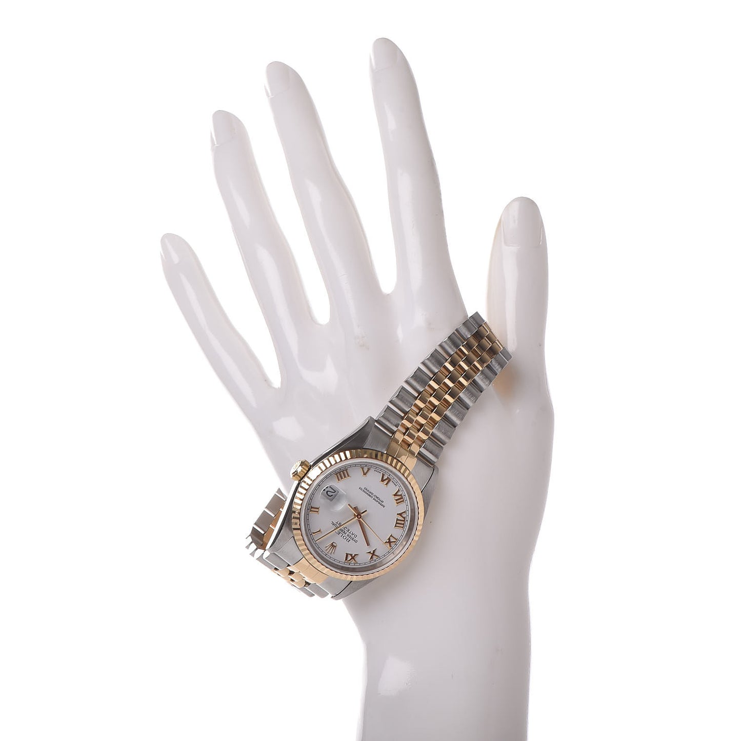 Stainless Steel 18K Yellow Gold 36mm Oyster Perpetual Datejust Watch White Roman 16233