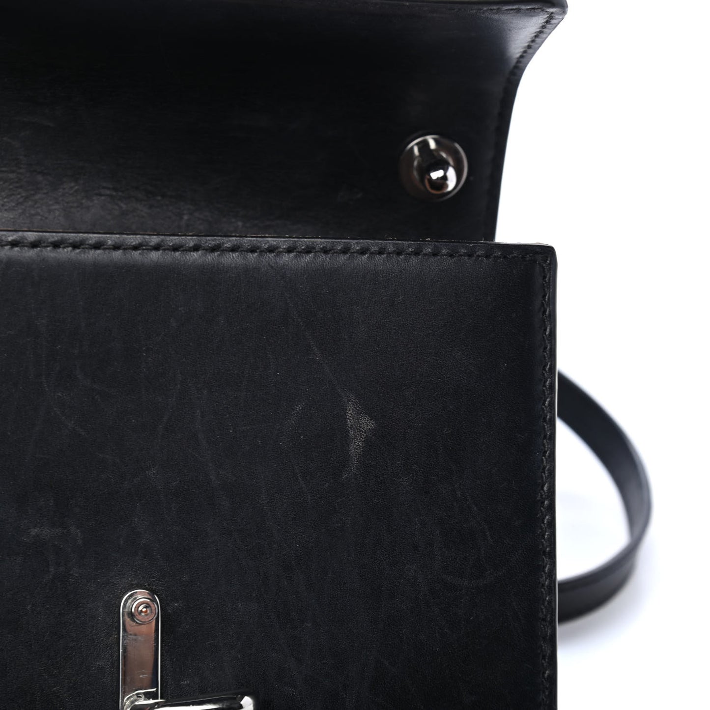 Calfskin Small Hook Shoulder Bag Black