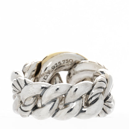 David Yurman Sterling Silver 18K Yellow Gold Belmont Ring 54 6.75 3 of 5