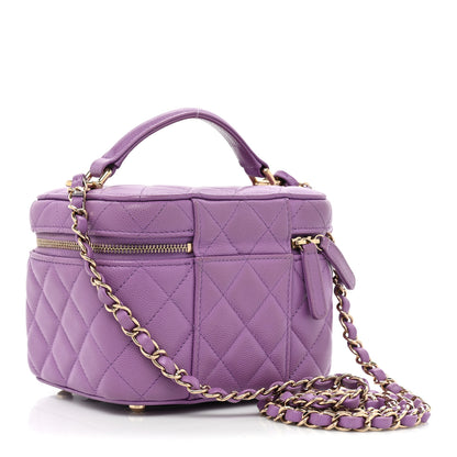 Chanel Caviar Quilted Small CC Vanity Case Purple 3 of 13