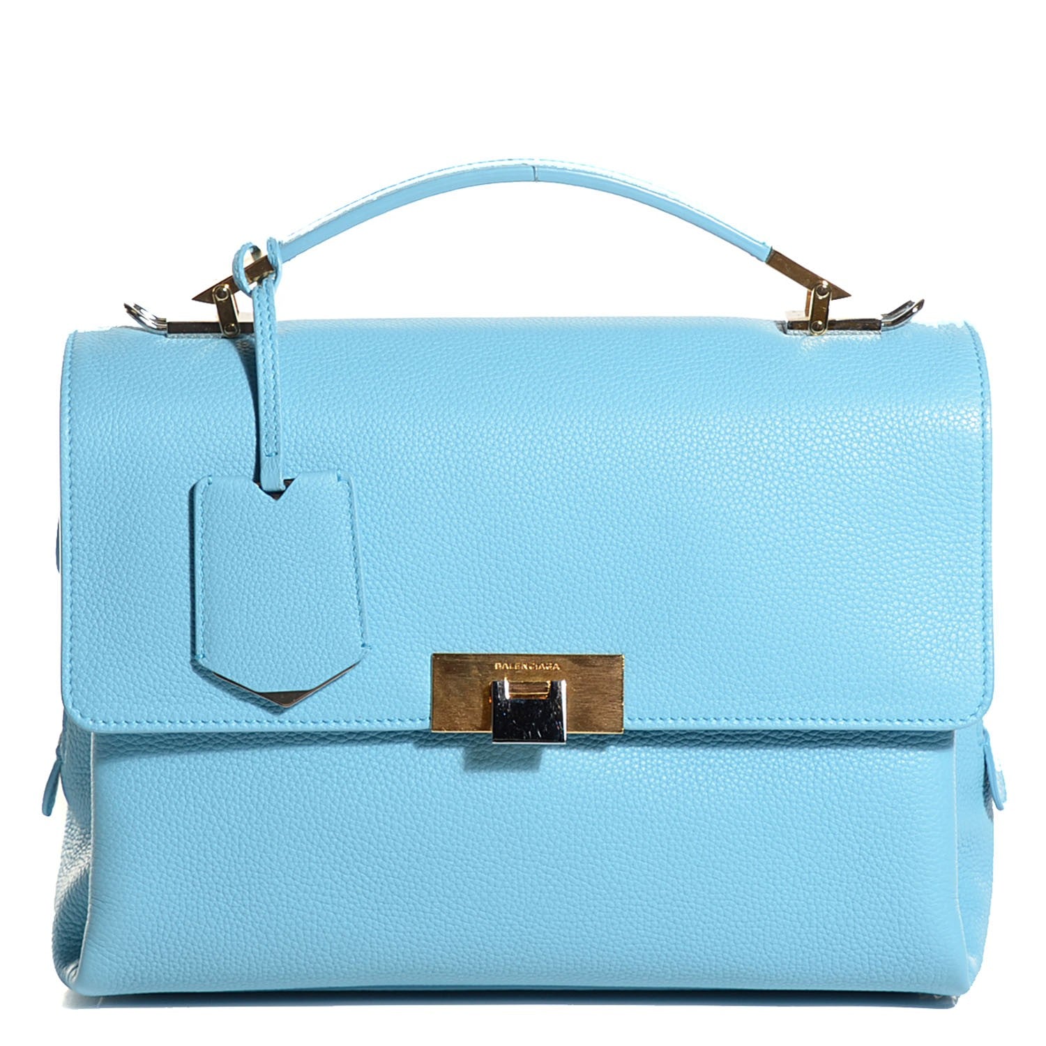 Balenciaga Grained Calfskin Le Dix Small Soft Cartable Bleu Azur 1 of 9