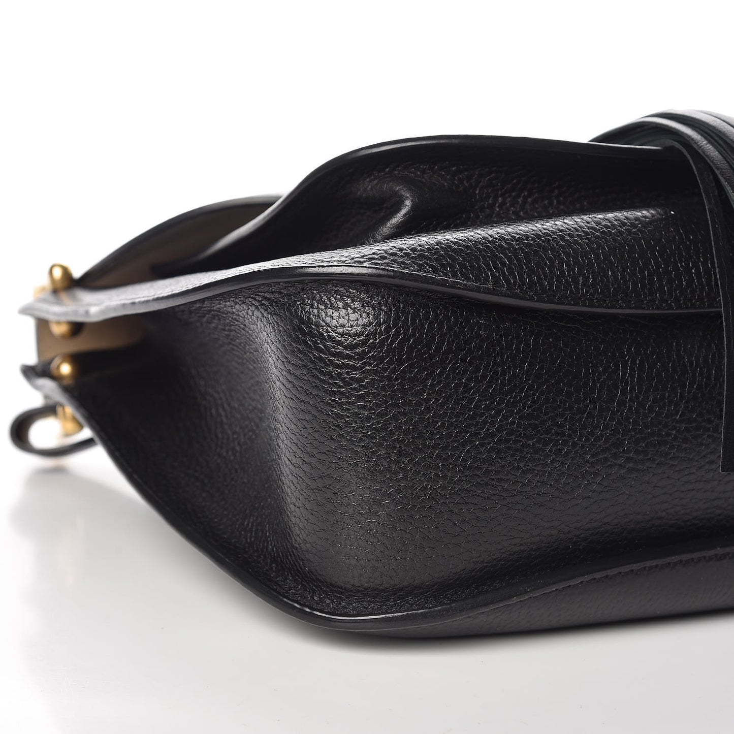 Grained Calfskin Medium Hudson Tassel Shoulder Bag Black