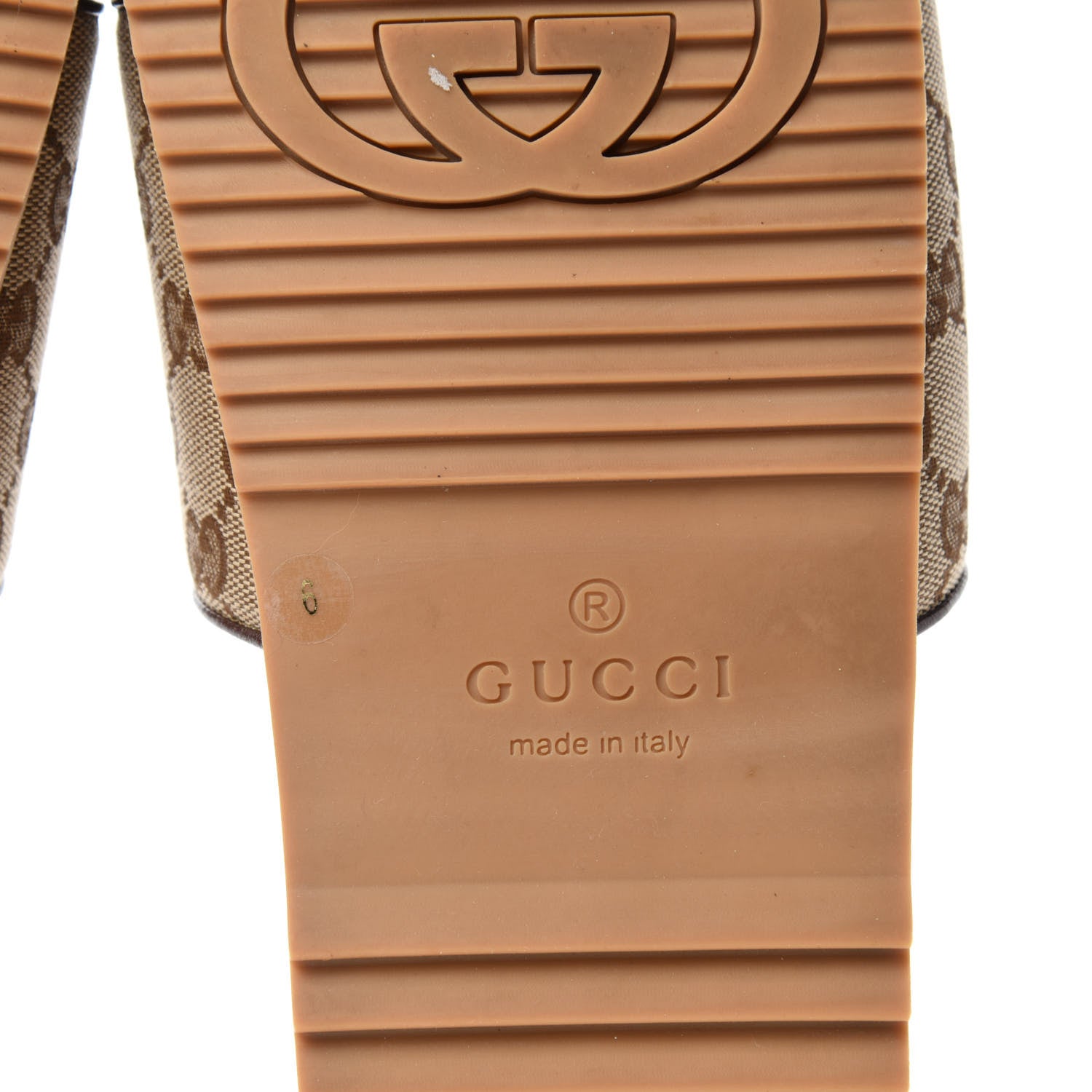 Gucci Canvas GG Monogram Mens Slide Sandals 6 Beige 6 of 8