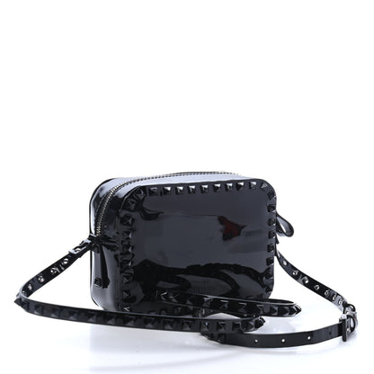 Valentino Garavani Patent Calfskin Rockstud Camera Crossbody Bag Black 2 of 4