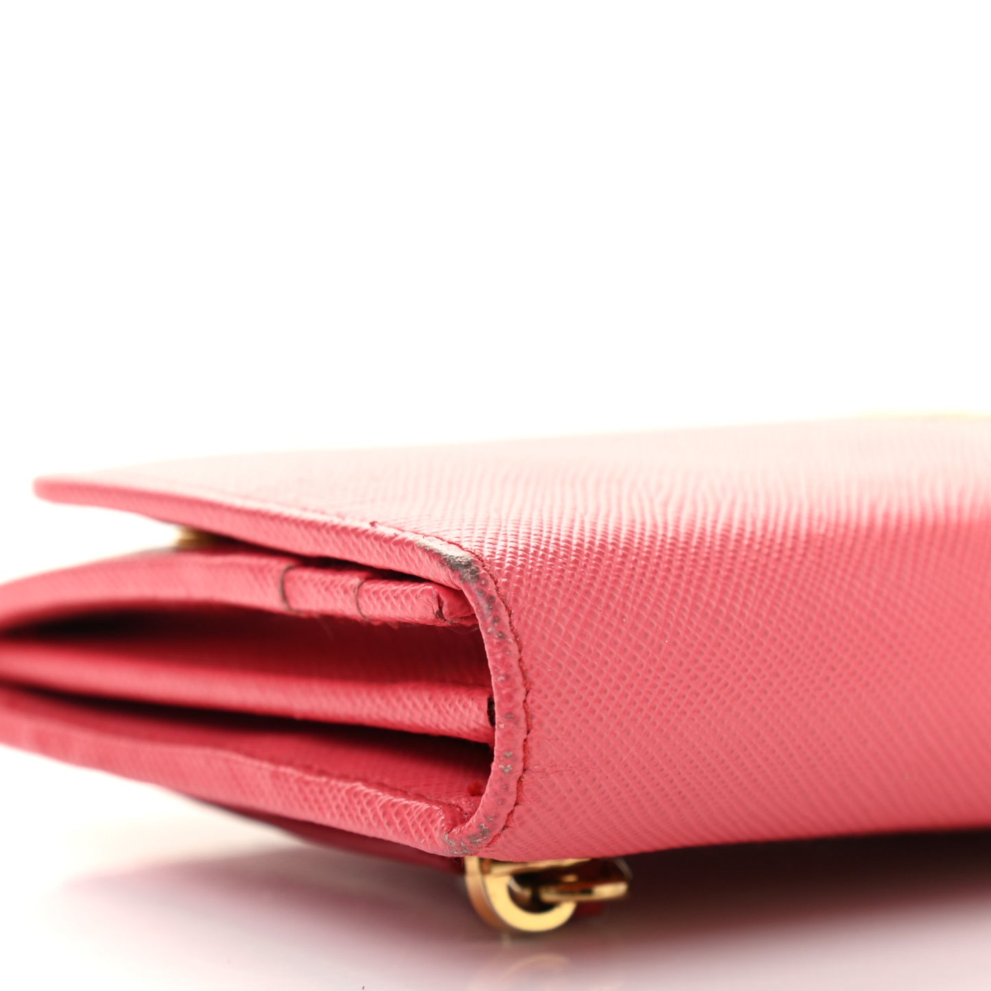Saffiano Metal Continental Flap Wallet Fragola