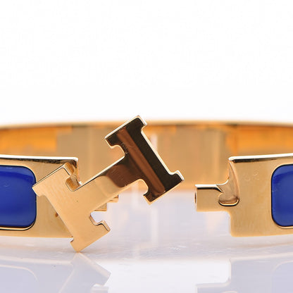 Hermes Enamel Narrow Clic Clac H Bracelet PM Bleu Royal 5 of 7