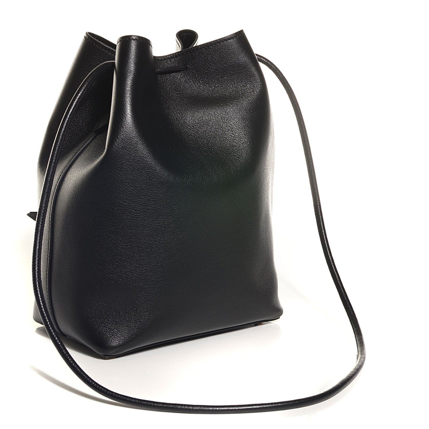 Calfskin Small Tassel Bucket Bag Black