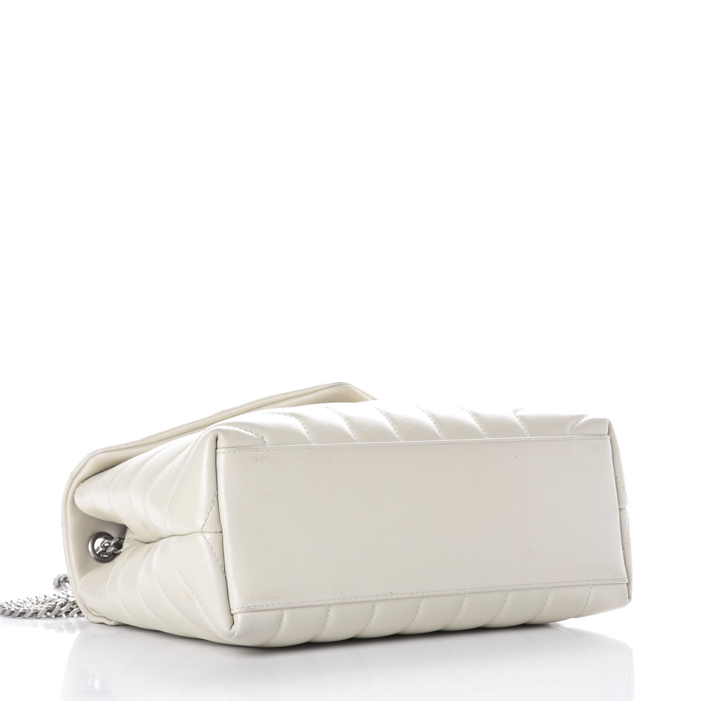 Calfskin Y Quilted Monogram Small Loulou Chain Satchel Ivory