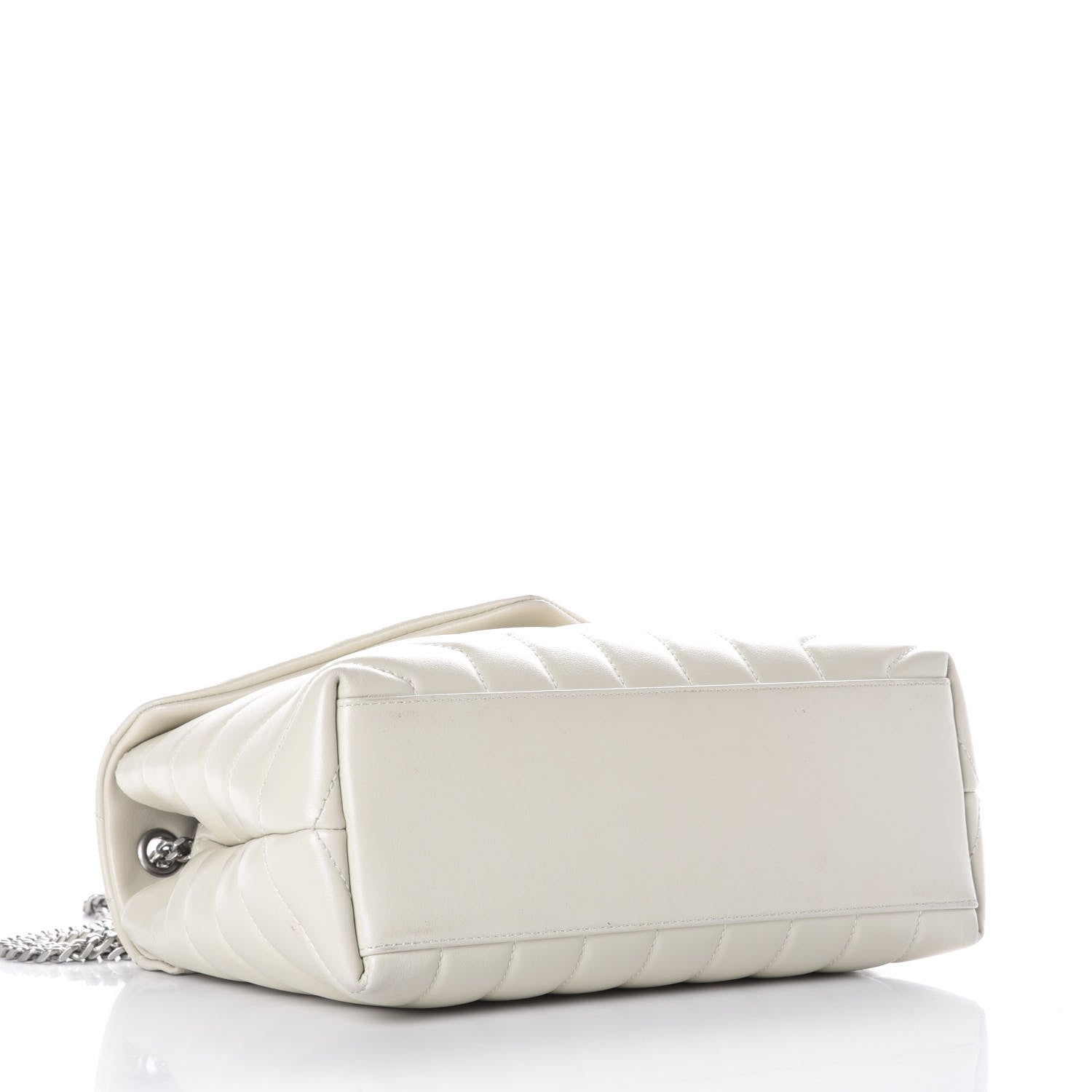 Saint Laurent Calfskin Y Quilted Monogram Small Loulou Chain Satchel Ivory 5 of 11