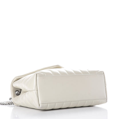 Saint Laurent Calfskin Y Quilted Monogram Small Loulou Chain Satchel Ivory 5 of 11