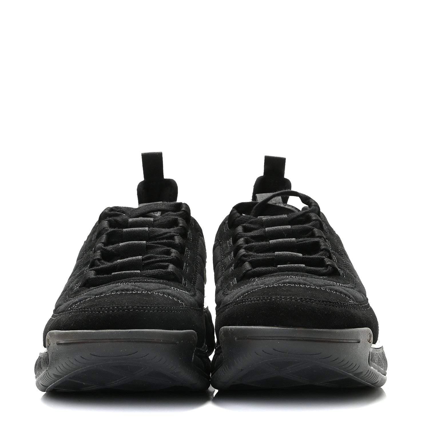 Chanel Suede Calfskin Mixed Fibers CC Sneakers 39.5 Black Dark Grey 2 of 11