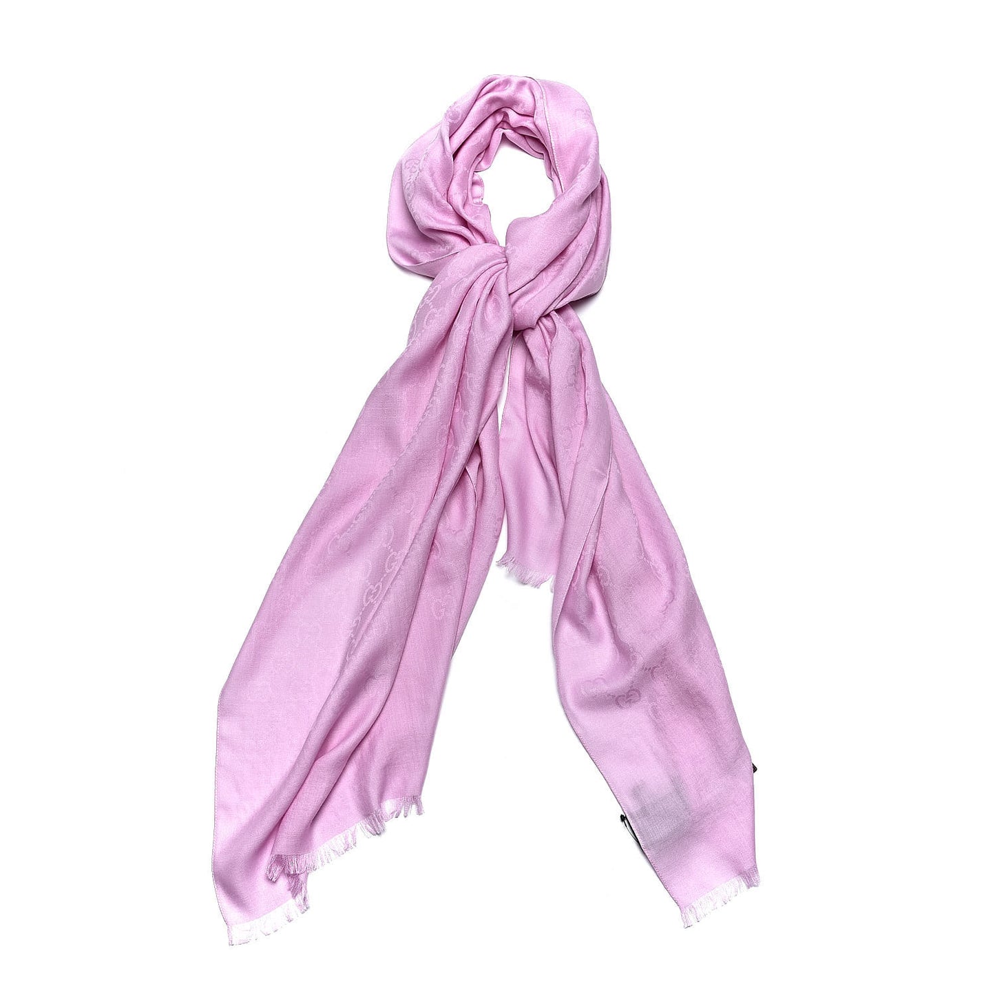 Wool Silk GG Monogram GGNat Plus Scarf Rose