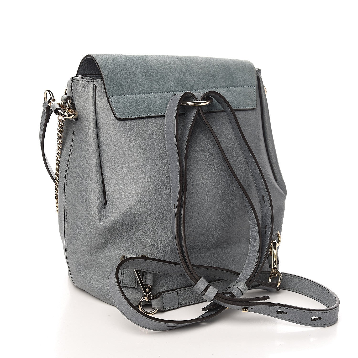 Chloe Suede Calfskin Medium Faye Backpack Cloudy Blue 2 of 9