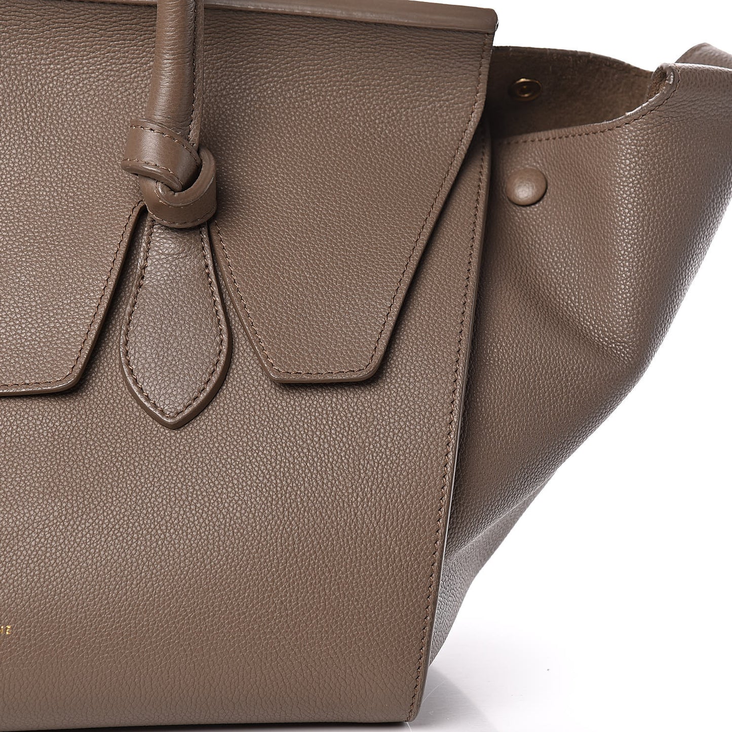 Crisped Calfskin Medium Tie Knot Tote Taupe