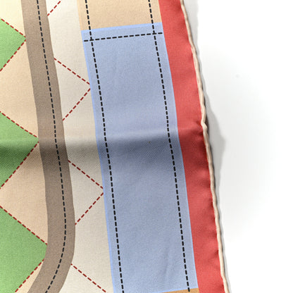 Hermes Silk Tapis de Selle Double Face Scarf 90 Bois de Rose Beige Multicolore 6 of 6