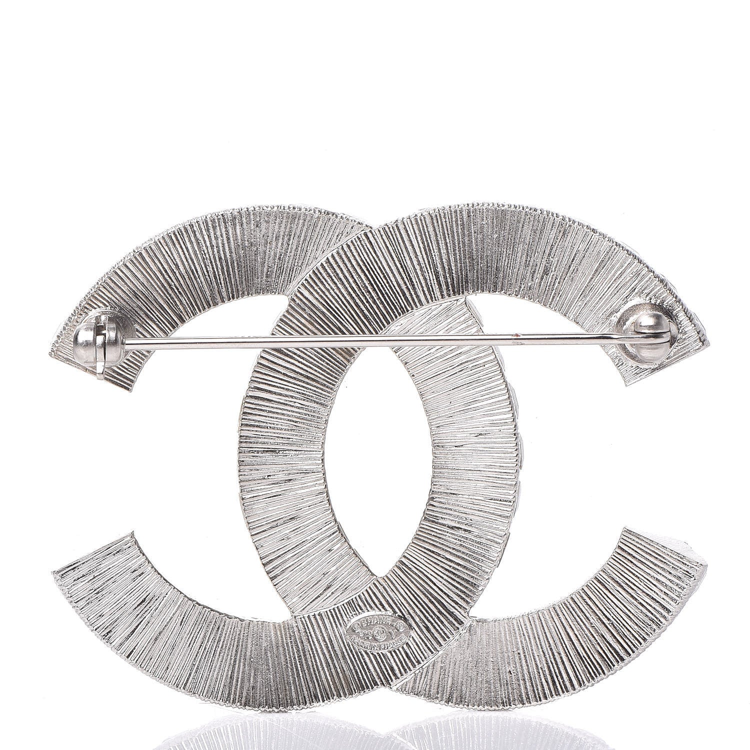Chanel Baguette Crystal CC Brooch Silver 4 of 6
