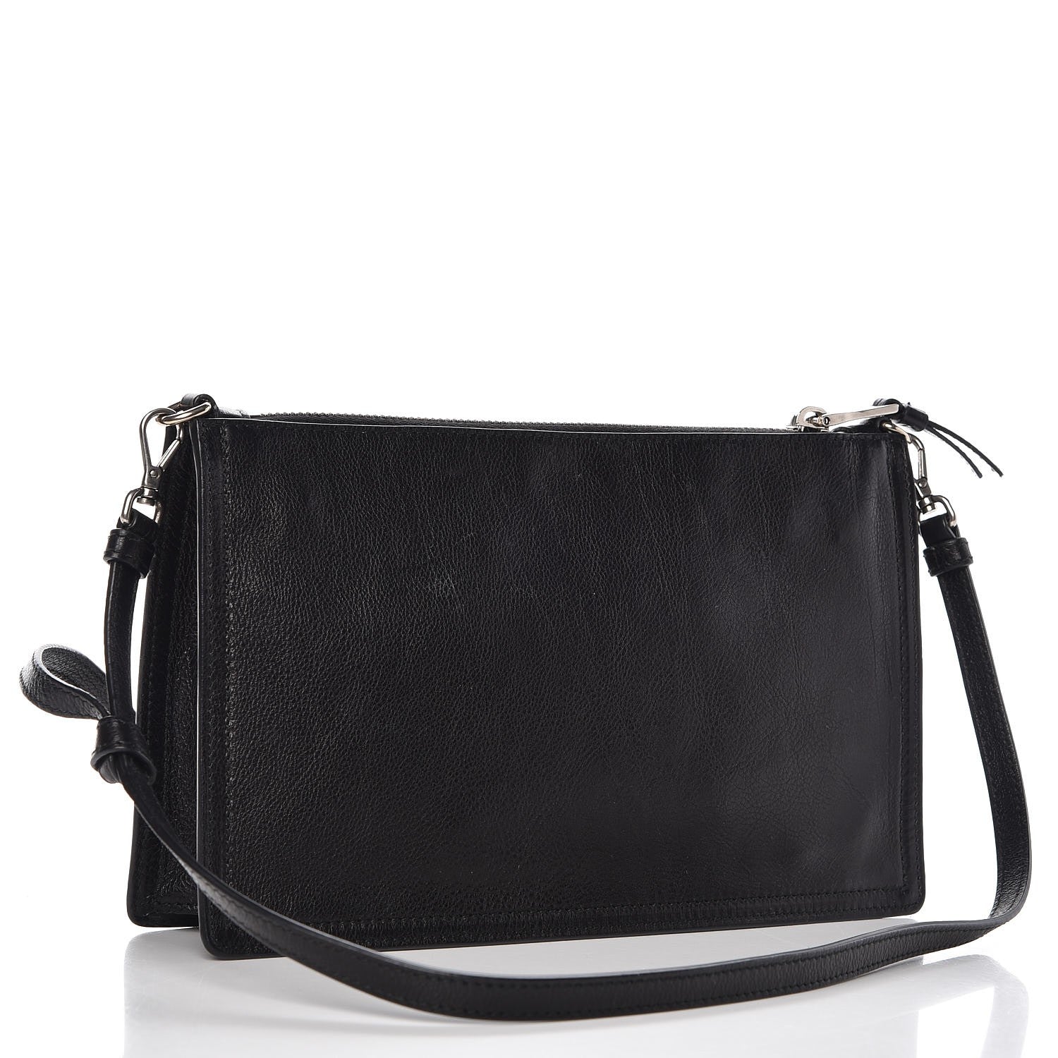 Prada Glace Calf Etiquette Clutch Black Astrale 3 of 10