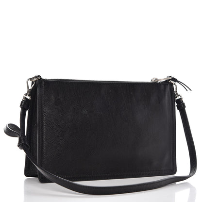 Prada Glace Calf Etiquette Clutch Black Astrale 3 of 10