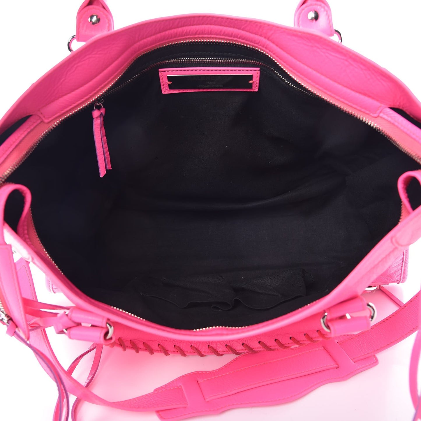 Agneau Classic Silver Hardware City Rose Fluo