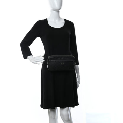 Gucci Pebbled Calfskin Nylon Monogram Belt Bag Black 2 of 10