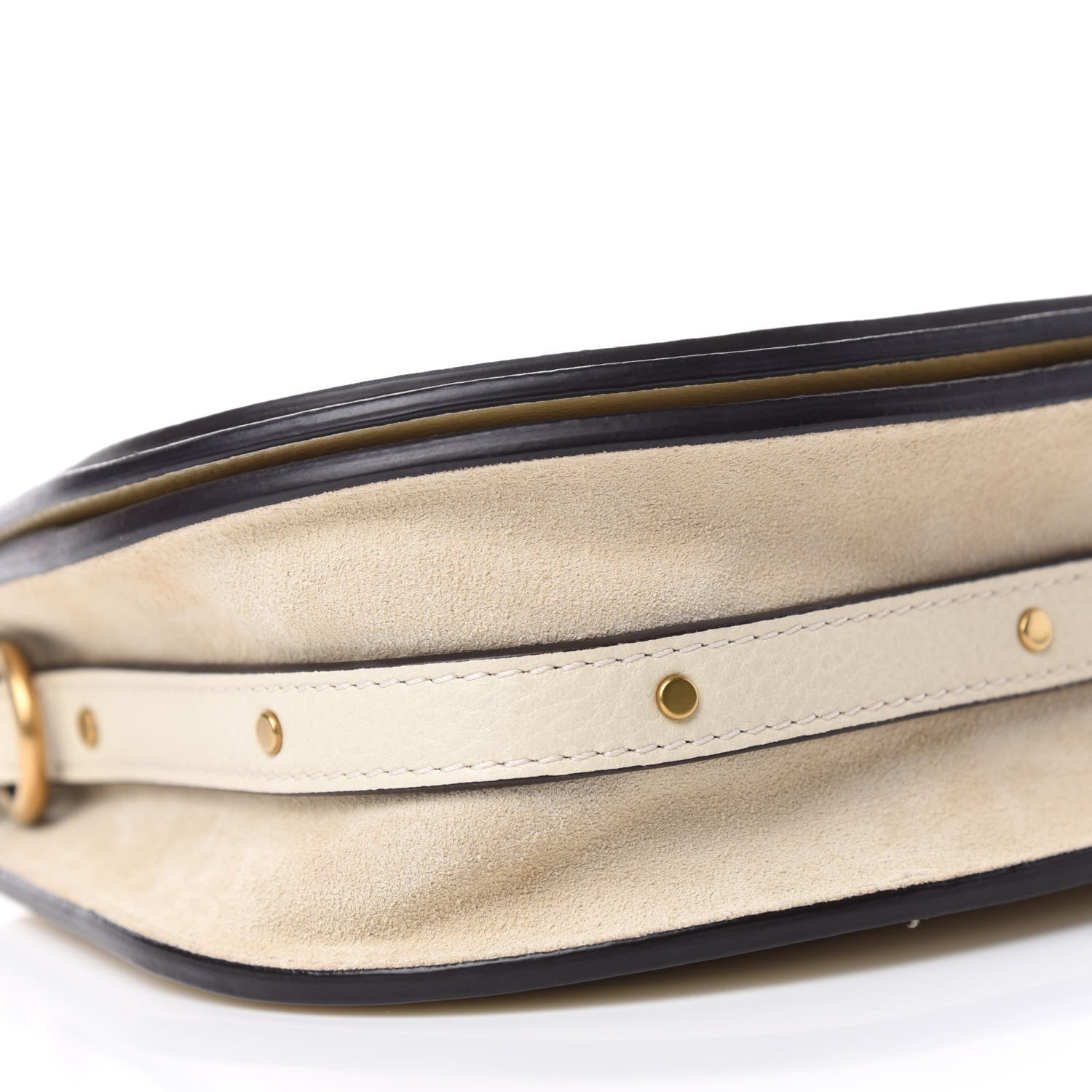 Chloe Calfskin Suede Small Nile Bracelet Bag Off White 6 of 9