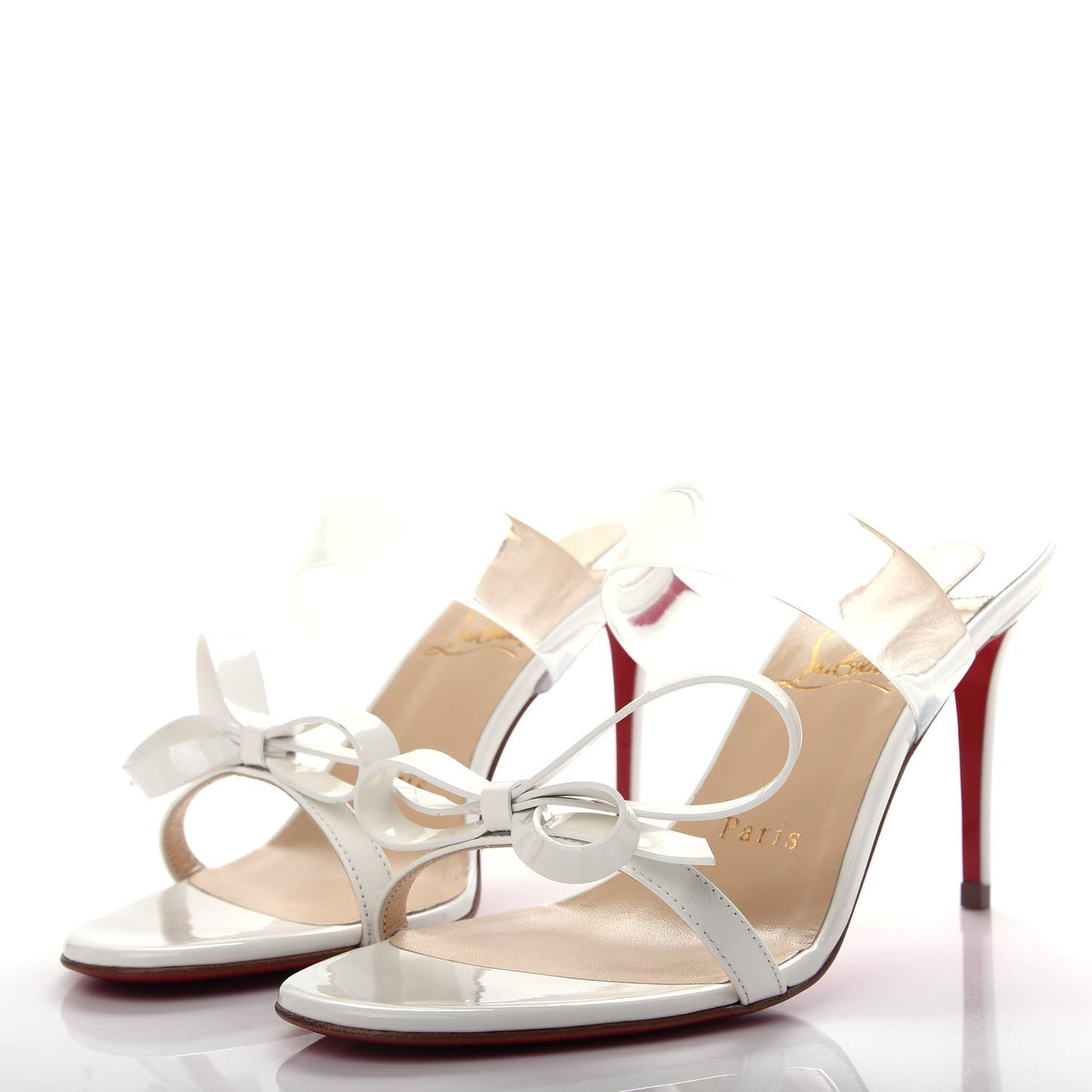 Patent PVC Just Nodo 85 Slide Sandals 36.5 White