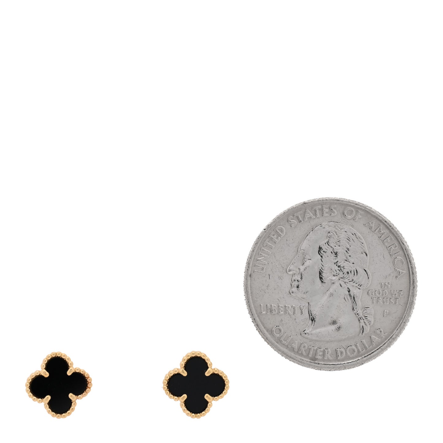18K Yellow Gold Black Onyx Sweet Alhambra Earrings