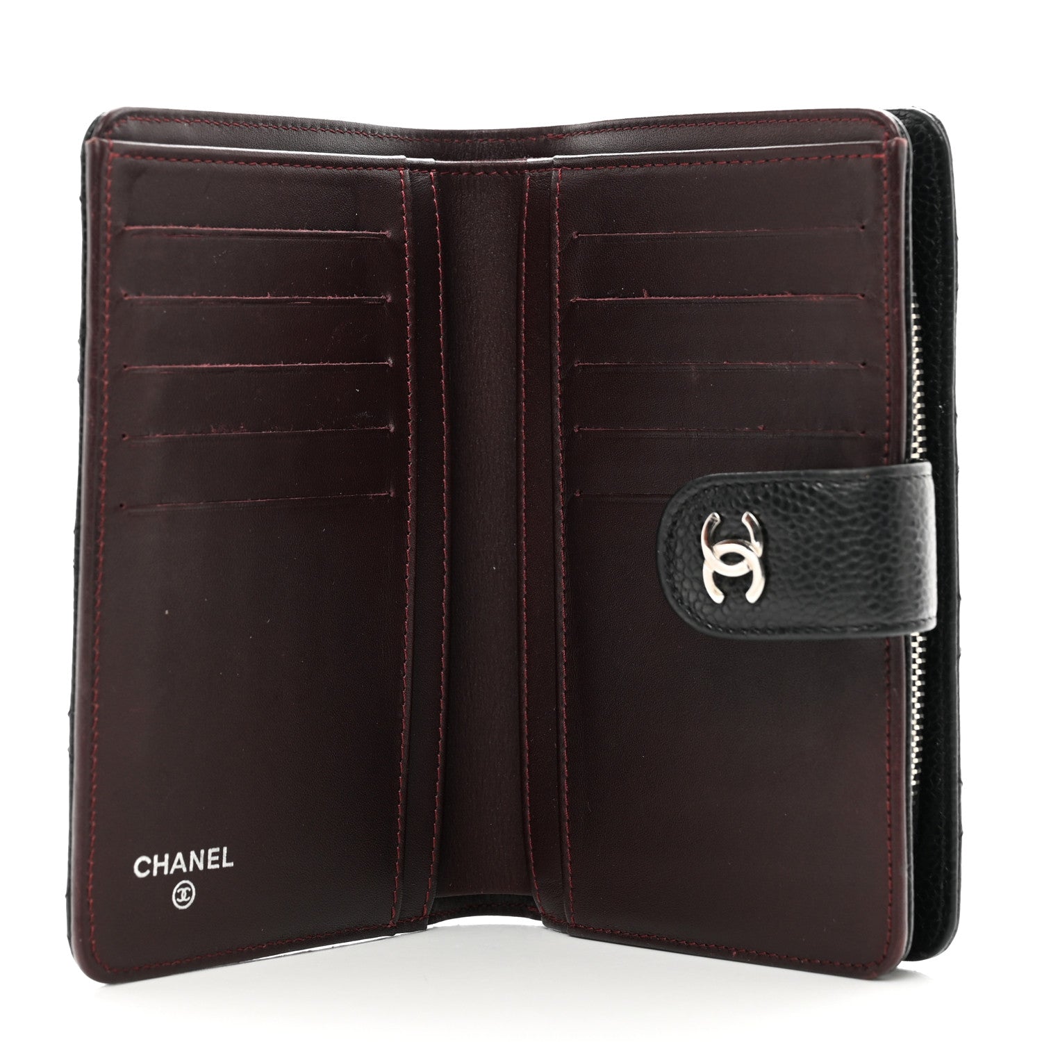 Chanel Caviar Quilted CC French Wallet Black 5 of 9