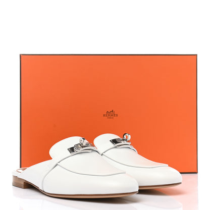 Hermes Calfskin Oz Mules 40 White 9 of 9
