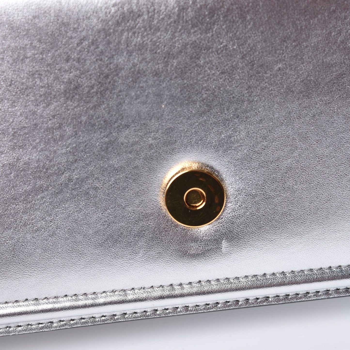 Smooth Calfskin Devotion Envelope Top Handle Bag Silver