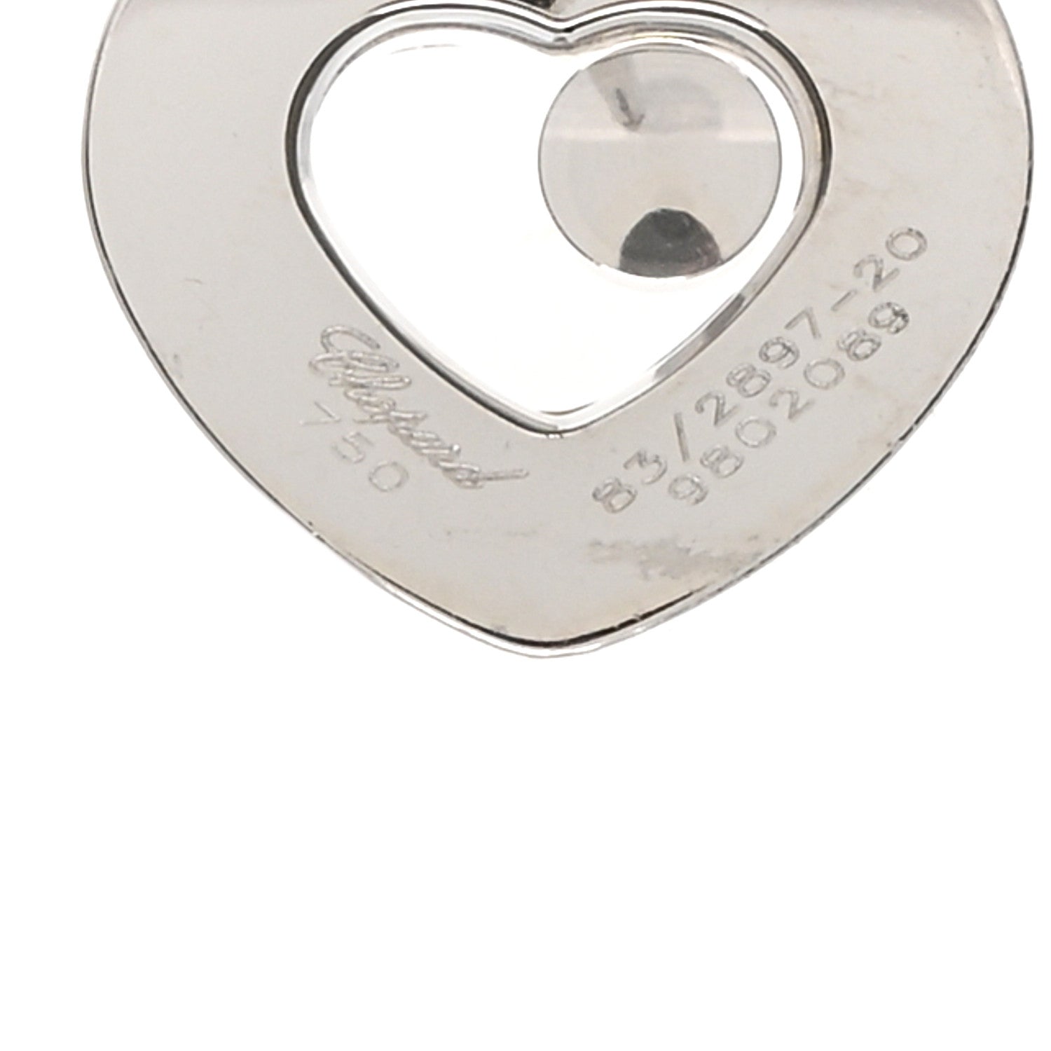 Chopard 18K White Gold Happy Diamonds Icons Heart Earrings 4 of 4