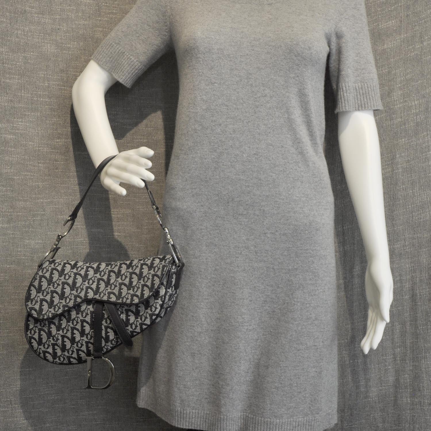 Christian Dior Monogram Saddle Bag Black 2 of 8