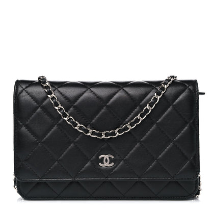 Chanel Lambskin Quilted Wallet On Chain WOC Black 1 of 18