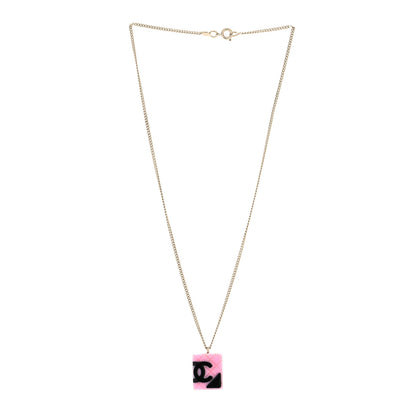 Chanel Resin Cambon Necklace Pink Black 3 of 5