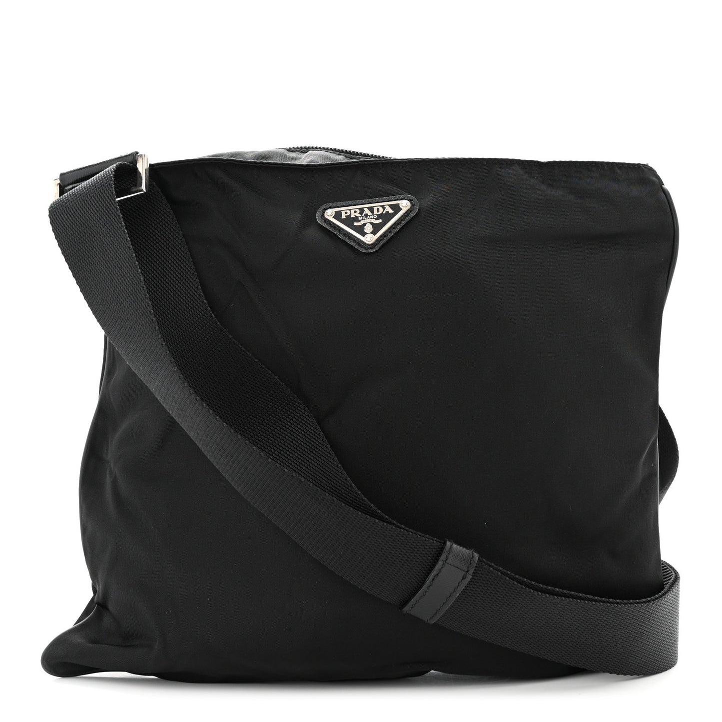 Nylon Vela Flat Messenger Bag Black