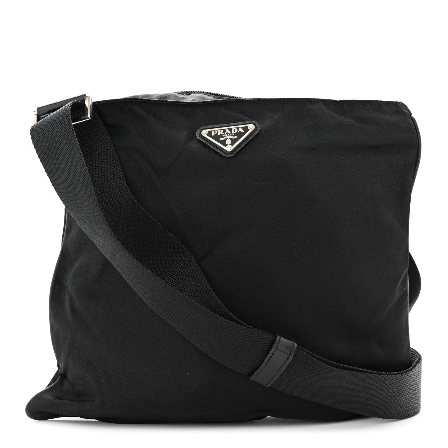 Prada Nylon Vela Flat Messenger Bag Black 1 of 10