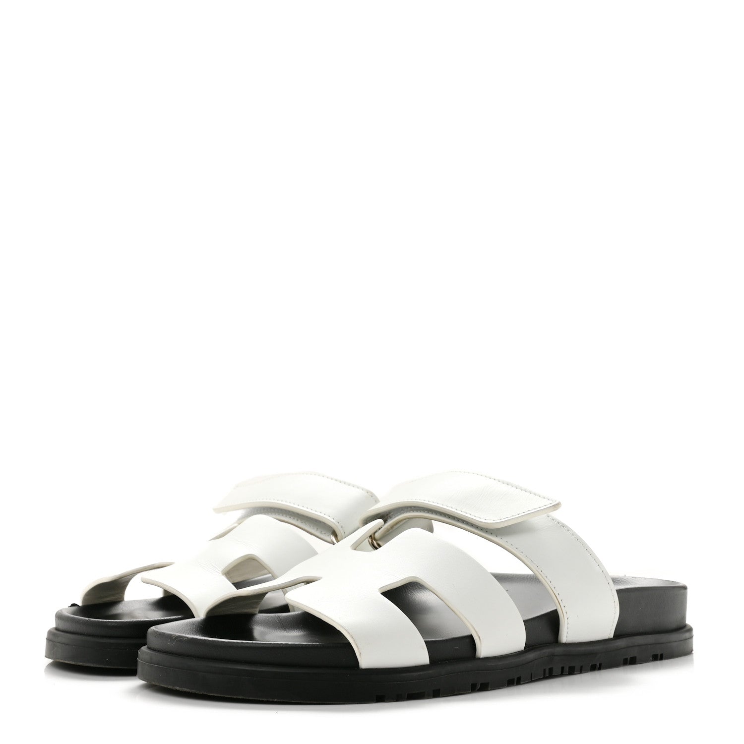 Hermes Calfskin Womens Chypre Sandals 38 White 4 of 13