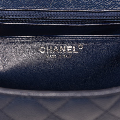 Chanel Caviar Quilted Jumbo Single Flap Dark Blue 6 of 12